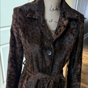 Leopard Print Brown Women's Coat
